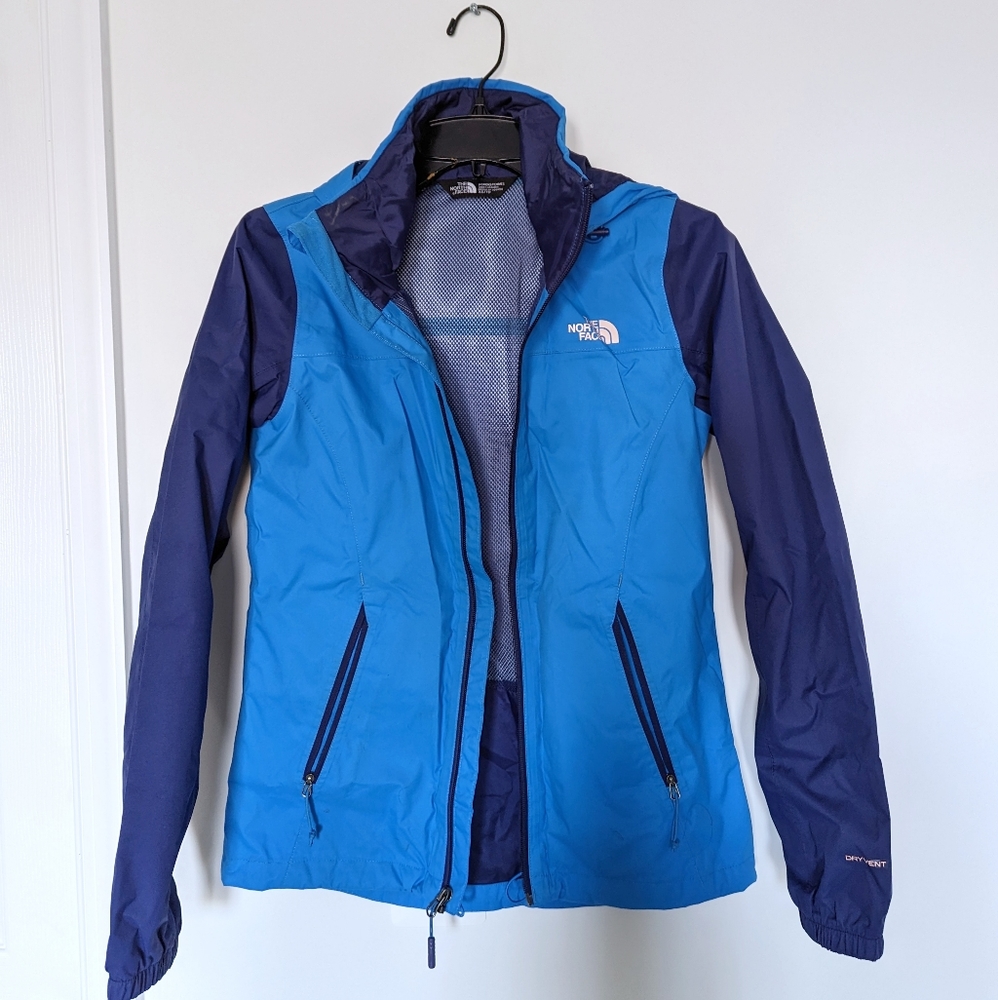 The North Face DryVent Resolve 2 Rain Windbreaker Jacket Blue Navy Sz XS - MINT
